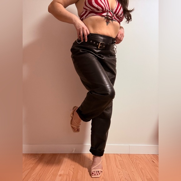 Jax Pants - Vintage Black Leather Pants